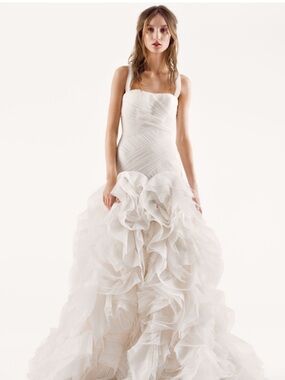 IWhite by Vera Wang Ivory Ruffled halter Tulle & Sequined Bridal Gown